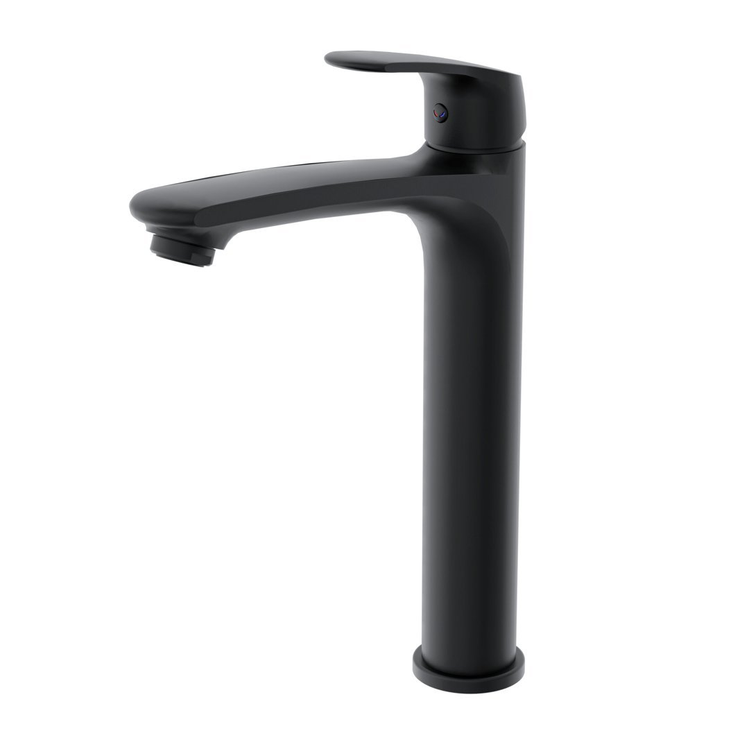 KASSIA MONOCOMANDO ALTO PARA LAVATORIO NEGRO